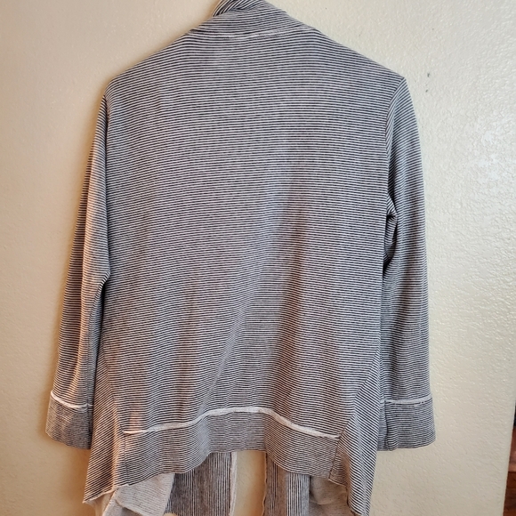 Dolan West Coast Anthropologie Striped French Terry Open Front Cozy Cardigan - Picture 7 of 7